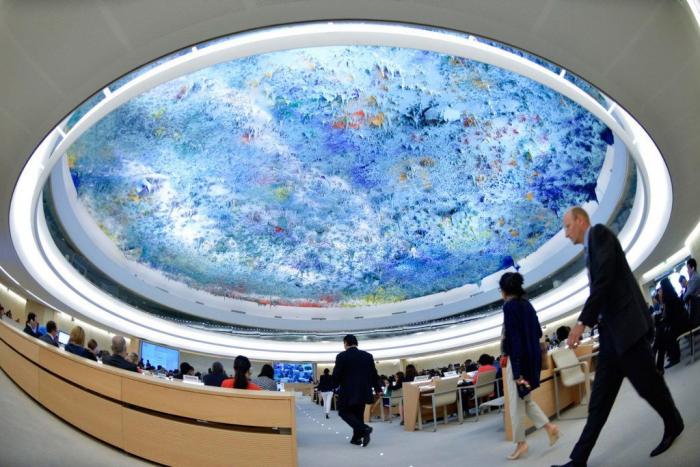 Vista panorámica de una reunión del Consejo de Derechos Humanos de la ONU en Ginebra 
