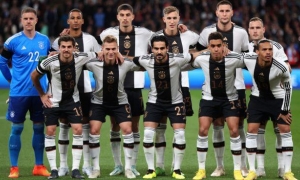 Los jugadores de Alemania antes de un partido