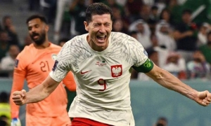 Robert Lewandowski lloró tras anotar su primer gol en los mundiales