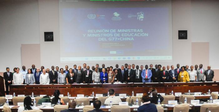 Reunión de Ministros de Educación del Grupo de los 77 + Chinadurante el Congreso Pedagoía 2023, desarrollado en el Palacio de Convenciones, Playa