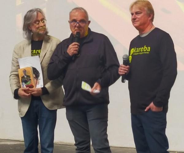 Víctor Amela, Lluís Pont y Xavier Rosell presentan el circuito turístico- literarario Lorca en Cuba. Tomada de Noticias Clave.net