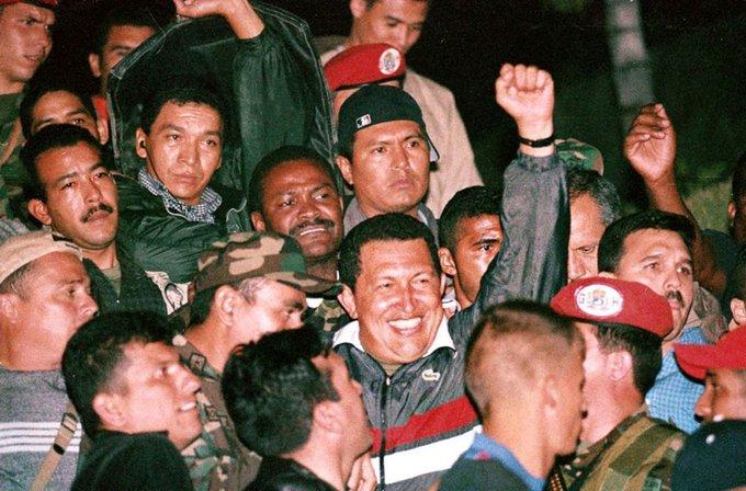 Victoria de Hugo Chávez y del pueblo venezolano al golpe de Estado de 2002. FOTO TOMADA DE TWITTER