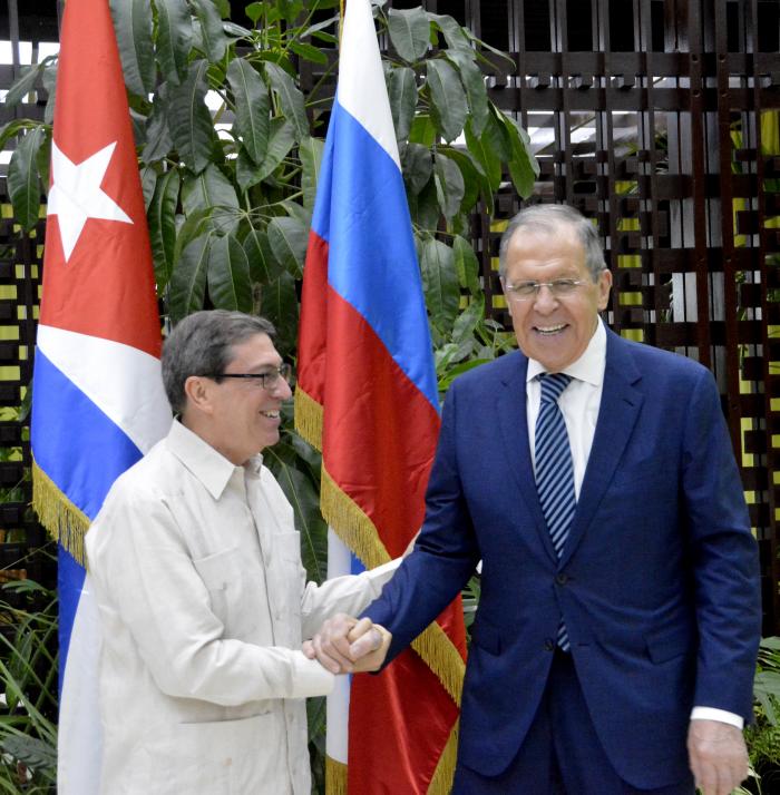 Bruno Rodrìguez Parrilla, ministro de Relaciones Exteriores de Cuba y miembro del Burò Polìtico del Partido recibió en el salón de protocolo del Laguito al Excmo. Sr. Serguei V. Lavrov, 