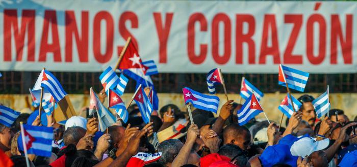 Desfile y concentración día de la los trabajadores en La Habana
