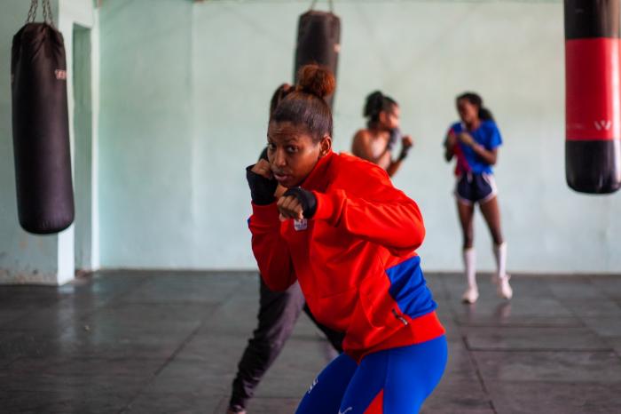 Lianet Gómez es la capitana de las boxeadoras cubanas. FOTO: ARCHIVO DE GRANMA
