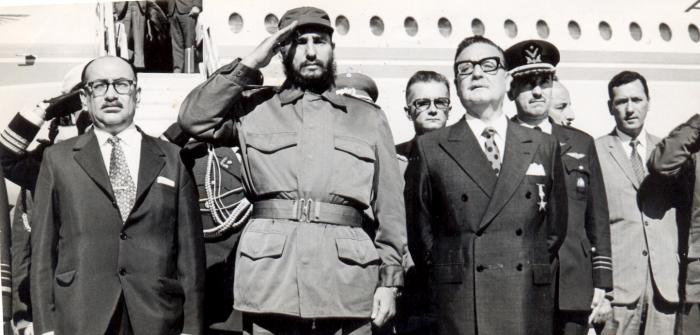 Viaje de Fidel  Castro a Chile, junto a Salvador Allende
