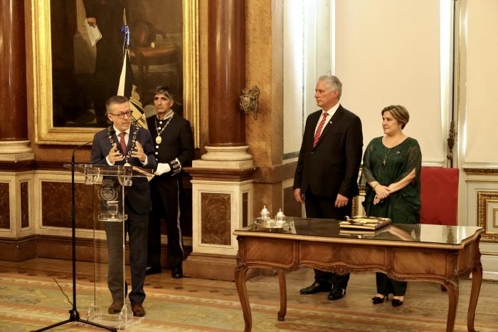  Díaz-Canel recibió la Llave de Honor de la Ciudad de Lisboa