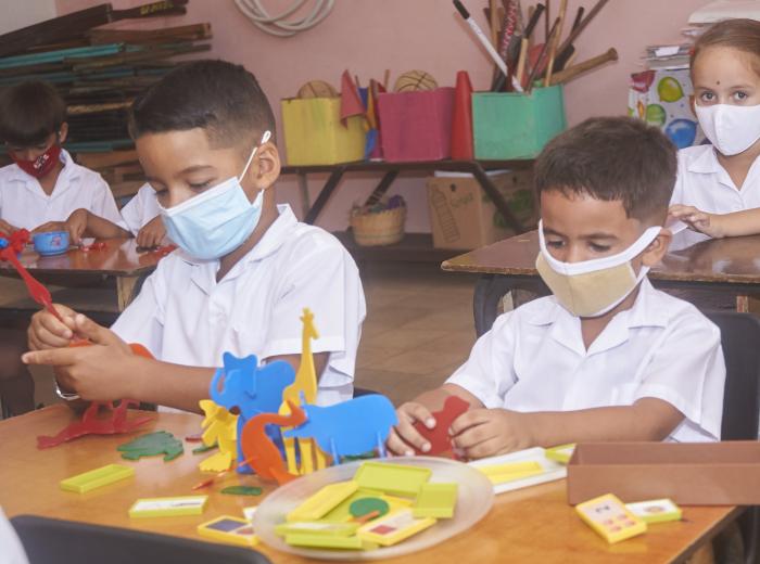 Reinicio del curso escolar, desarrollado en la escuela Martín Marrero, Reparto Naroca, Boyeros