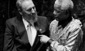 Mandela recibe a Fidel en Sudáfrica 