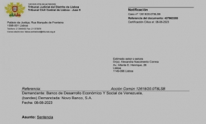 Sentencia de Portugal sobre Venezuela