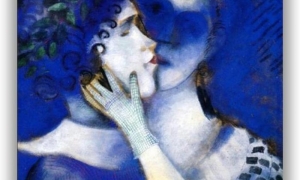 Obra Los amantes azules, de Marc Chagall
