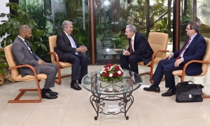 Encuentro de Raúl con el Secretario General de la ONU