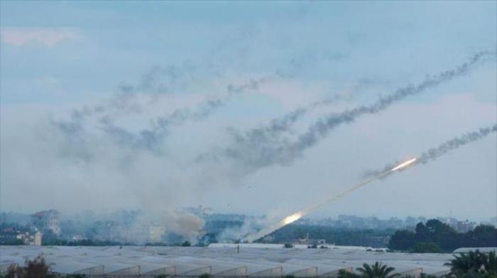 Cohetes disparados contra los territorios ocupados por Israel, 7 de octubre de 2023.