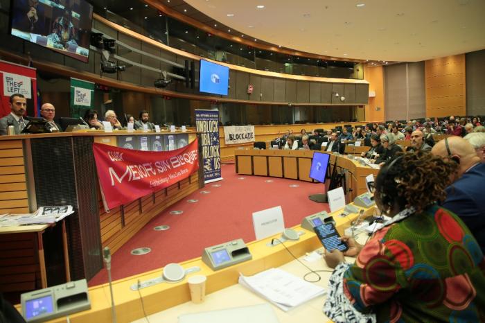 Reconocidos juristas evalúan las evidencias presentadas en la primera jornada del Tribunal Internacional contra el bloqueo a Cuba. FOTO: SIEMPRE CON CUBA