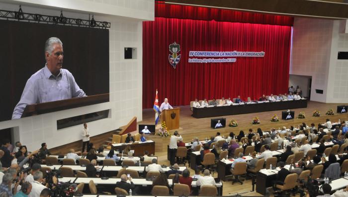 IV Conferencia la Nacion y la Emigracion,palabras de clausura de Miguel Diaz Canel Primer Secretario del Partido Comunista de Cuba y Presidente Dela Republica de Cuba.