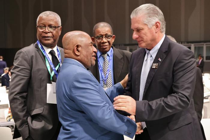 Miguel Díaz-Canel Bermúdez, Primer Secretario del Partido y Presidente de la República de Cuba en COP28.