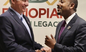 Miguel Diaz Canel encuentro con Abiy Ahmed Ali primer ministro de Etiopía.