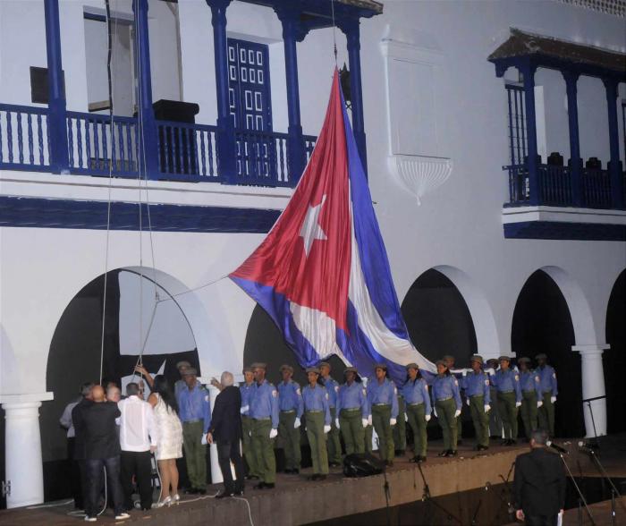 La bandera cubana en Santiago de Cuba