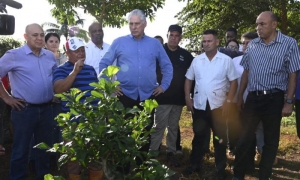 Visita de Díaz-Canel al municipio Caibarién