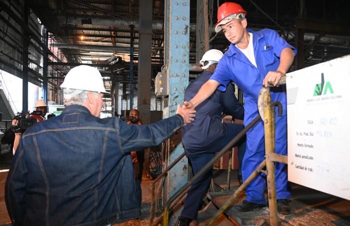 Díaz Canel Cárdenas Central Boris Luis Santa Coloma, Madruga