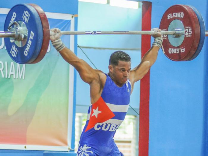 campeonato Panamericano Juvenil de Pesas, en el Inst de Medicina Deportiva, Cerro Pelado, Arley Calderón, integrante equipo Cuba