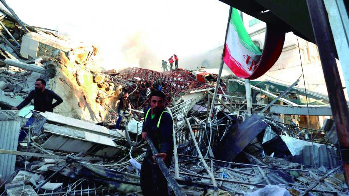 El ataque iraní tuvo su causa en la destrucción del Consulado persa en Damasco. foto: ap