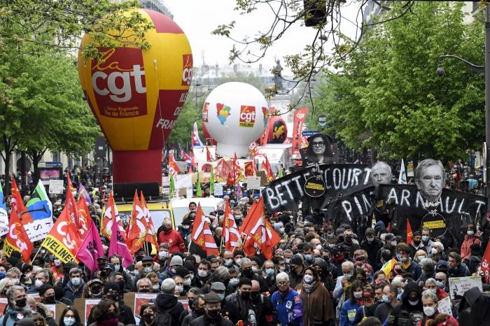 El Día Internacional del Trabajo, en París, terminó de manera convulsa. Foto: Bertrand Guay/AFP