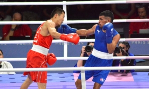 Saidel Horta sufrió la segunda derrota de los boxeadores cubanos en París. foto: ricardo lópez hevia