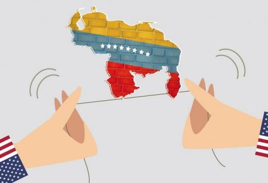 Las medidas coercitivas unilaterales, a las que el Gobierno estadounidense ha sometido a Venezuela, 
las sufren el pueblo venezolano. Ilustración tomada del sitio web del PSUV