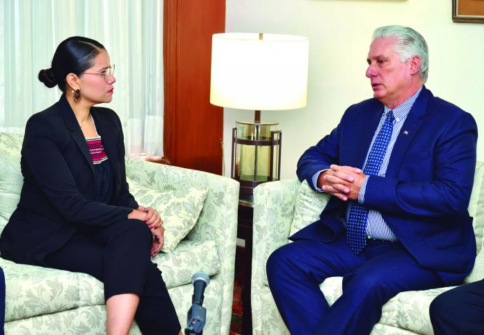 «El pueblo de Cuba y el pueblo de México siempre hemos sido hermanos, históricamente», apuntó 
Díaz-Canel. Foto: Alejandro Azcuy