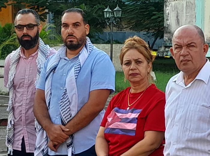 Jóvenes médicos palestinos que se capacitan en Cuba participaron en la tribuna antiimperialista  junto a autoridades  de la provincia.