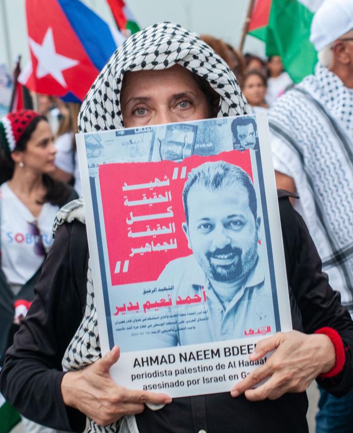 Marcha en contra de la guerra en Palestina