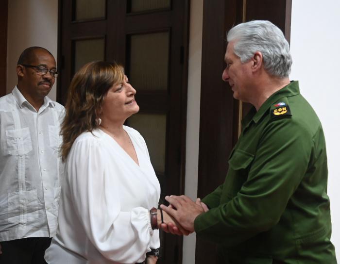 Sostiene Díaz-Canel encuentro con Monica Valente