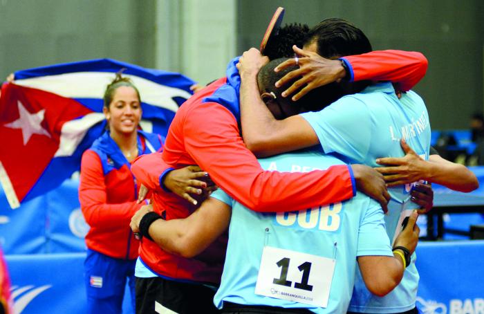 Centroamericanos y del Caribe Tenis de Mesa arranca cuba su participacion en los juegos Ganador el Oro por equipo Masculino Andy Perira, Moises Campos y Livan Martinez