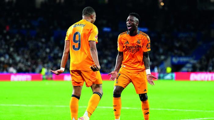 Mbappé anotó su cuarto gol en Champions con el Madrid; Vinícius fue el más valioso ante el City. Foto: GETTy images