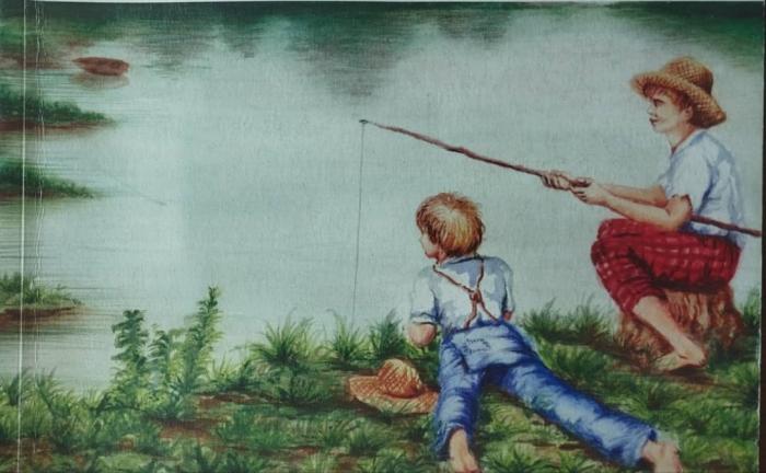 Detalle de la portada de Las aventuras de Tom Sawyer, de Mark Twain, publicado por la Biblioteca del Pueblo. FOTO DE LA AUTORA