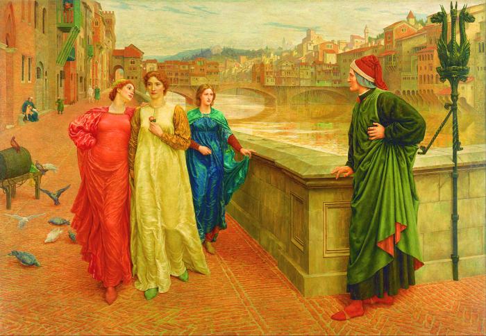 Dante y Beatriz, pintura de 1884, de Henry Holiday, conservada en la Walker Art Gallery, en Liverpool, Inglaterra.