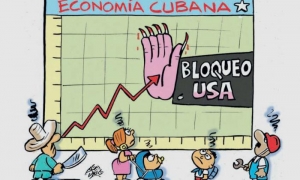 Caricatura Economia Cubana Bloqueo