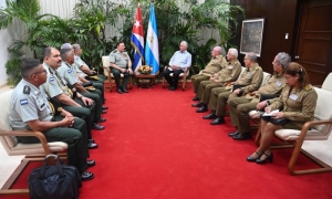 El Jefe de Estado cubano afirmó que esta visita contribuirá a consolidar las históricas relaciones entre Cuba y Nicaragua. FOTO: ESTUDIOS REVOLUCIÓN