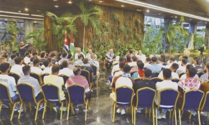 La lucha de Cuba a favor de la causa palestina es permanente, dijo Díaz-Canel. Foto: Estudios Revolución 