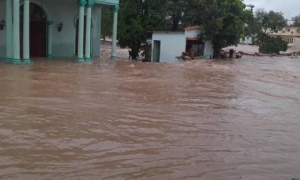 Jiguaní con severas inundaciones.