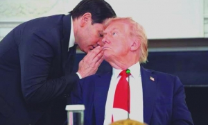 La paz por la fuerza, genocidio mediante, es la fórmula de la cruzada fascista Trump-Rubio. foto: AP