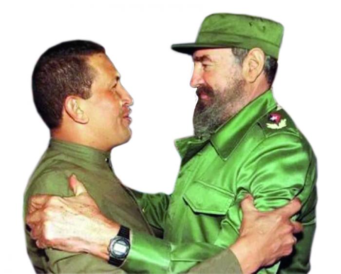 Hugo Chávez y Fidel Castro, en 1994, en el Aeropuerto Internacional José Martí.
FOTO: ARCHIVO DE GRANMA