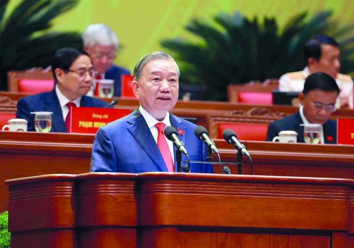 To Lam Secretario general del Partido Comunista de Viertnam en la apertura del Congreso. foto tomada de vna