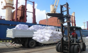 Recepción del donativo de 15 600 toneladas de arroz