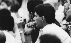 El Presidente cubano, Miguel Díaz-Canel Bermúdez, durante sus años en la UJC. 