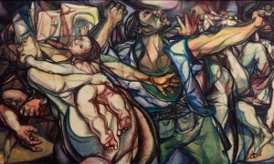 Obra Bombardeo del 15 de Abril, de Servando Cabrera Moreno.