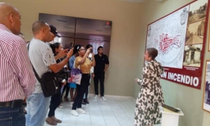 En la foto del mapa del incendio