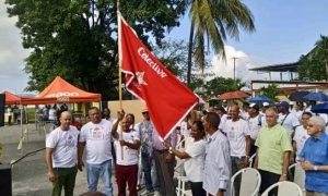 Santiago ondea la bandera de Vanguardia Nacional 
