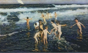 Bañar a los niños (1899), de Joaquín Sorolla.